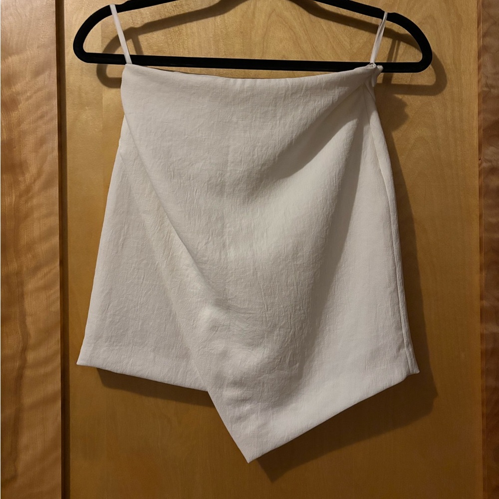 Babaton Asymmetrical White Skirt